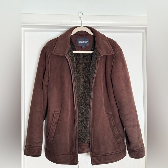 Nautica Jackets & Blazers - Nautica Chocolate Brown Fleece-Lined Jacket